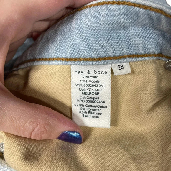 Rag and Bone Dre Jeans Low-Rise Slim Boyfriend Blue Medium Wash Size 28 - Picture 10 of 10